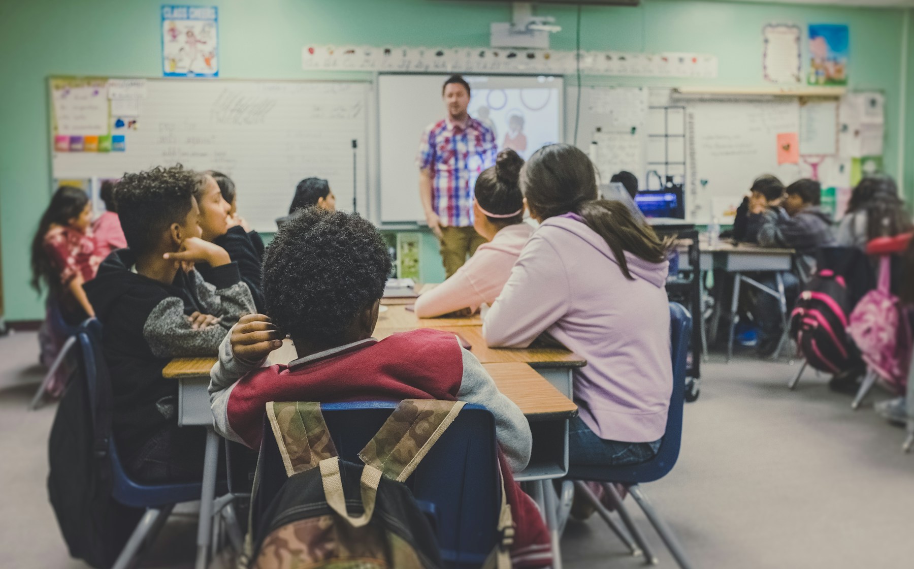Representative image of a quiet classroom prepared for learning
