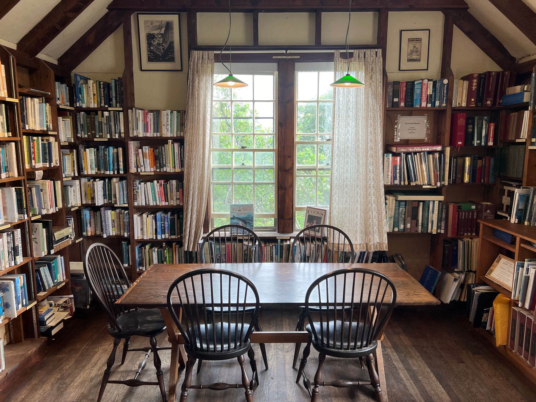 A warm library and study table